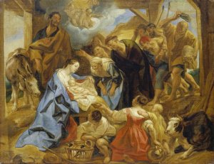 The Adoration of the Shepherds by Jacob Jordaens Oil Painting