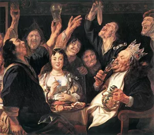 The Bean King Detail by Jacob Jordaens - Oil Painting Reproduction