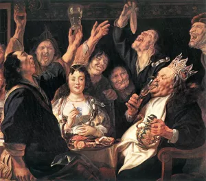 The Bean King Detail by Jacob Jordaens Oil Painting