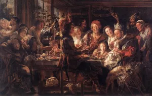 The Bean King by Jacob Jordaens - Oil Painting Reproduction