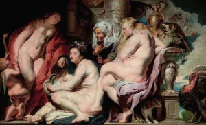 The Daughters of Cecrops Finding the Child Erichthonius by Jacob Jordaens Oil Painting