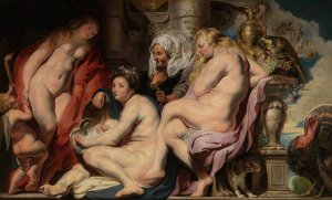 The Daughters of Cecrops Finding the Child Erichthonius by Jacob Jordaens Oil Painting