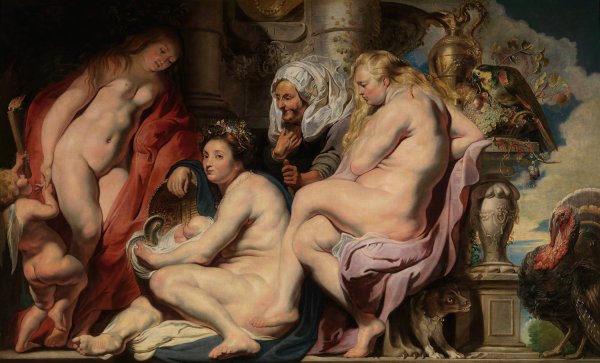 Main Product Photo of The Daughters of Cecrops Finding the Child Erichthonius  Painting by Jacob Jordaens