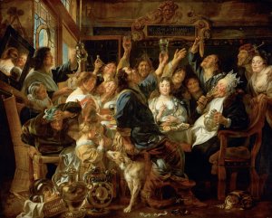 The Feast of the Bean King by Jacob Jordaens Oil Painting