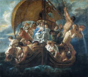The Holy Family With Various Persons And Animals In A Boat by Jacob Jordaens The Holy Family With Various Persons And Animals In A Boat by Jacob Jordaens Oil Painting