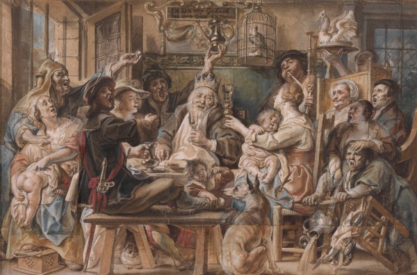 Main Product Photo of The King Drinks  Painting by Jacob Jordaens