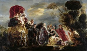 The Meeting of Odysseus and Nausicaa by Jacob Jordaens Oil Painting