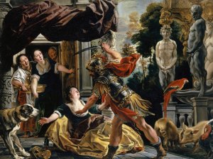 Ulysses Threatening Circe by Jacob Jordaens Oil Painting