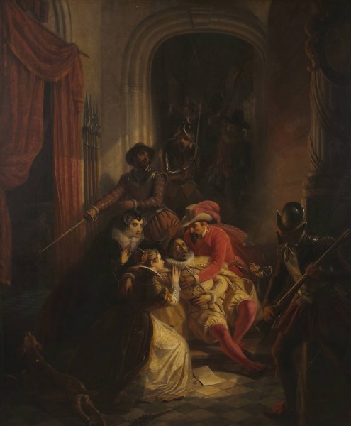 Death of William the Silent by Jacob Joseph Eeckhout - Hand-Painted Oil Painting Reproduction