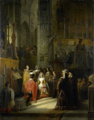 The Wedding of Jacoba of Bavaria, Countess of Holland, and Jan IV, Duke of Brabant, 10 March 1418 by Jacob Joseph Eeckhout Oil Painting