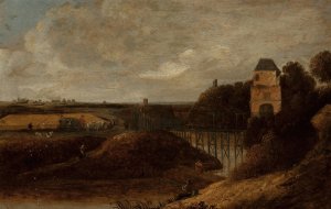 Landscape with a castle by Jacob Knijff Oil Painting