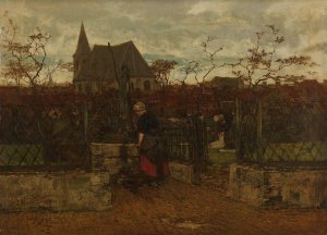 A Bleaching Field by Jacob Maris Oil Painting