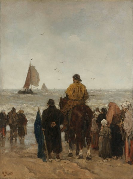 Main Product Photo of Arrival of the Boats  Painting by Jacob Maris