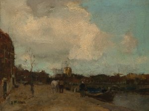 Canal Side by Jacob Maris Oil Painting