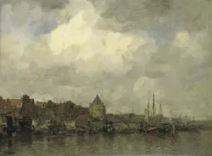 De Schreierstoren aan de Buitenkant te Amsterdam Oil painting by Jacob Maris