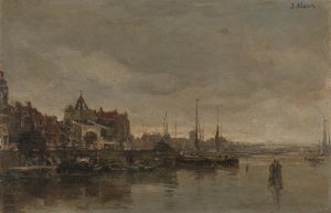 De Schreierstoren met de brug over de Gelderse Kade te Amsterdam by Jacob Maris Oil Painting