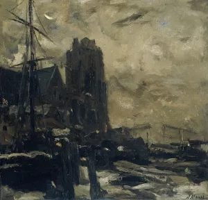 Dordrecht bij avond Oil painting by Jacob Maris