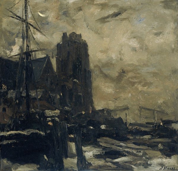 Main Product Photo of Dordrecht bij avond  Painting by Jacob Maris