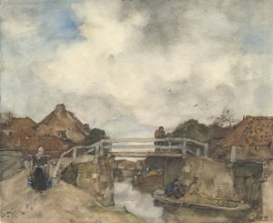 Dutch Canal, Rijswijk Oil painting by Jacob Maris