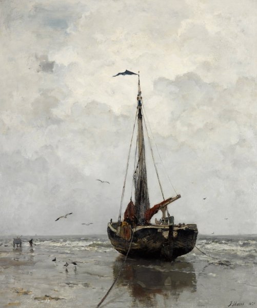 Main Product Photo of Fishing boat Painting by Jacob Maris