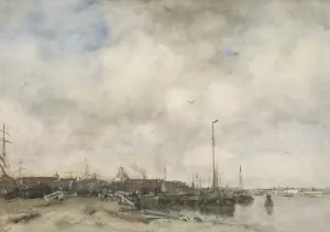 Gezicht op een stad Oil painting by Jacob Maris