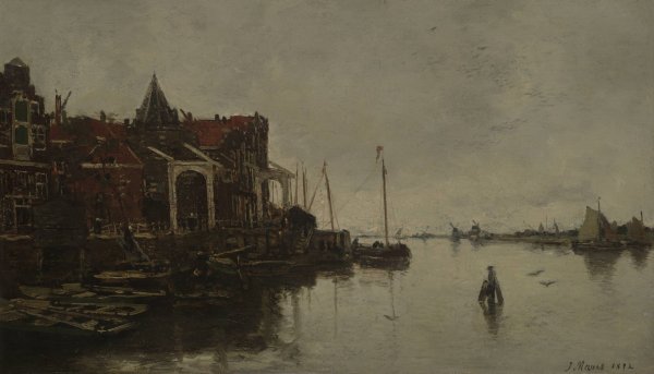 Main Product Photo of Harbor Scene  Painting by Jacob Maris