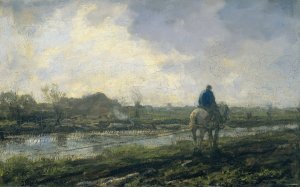 Jaagpad by Jacob Maris Oil Painting