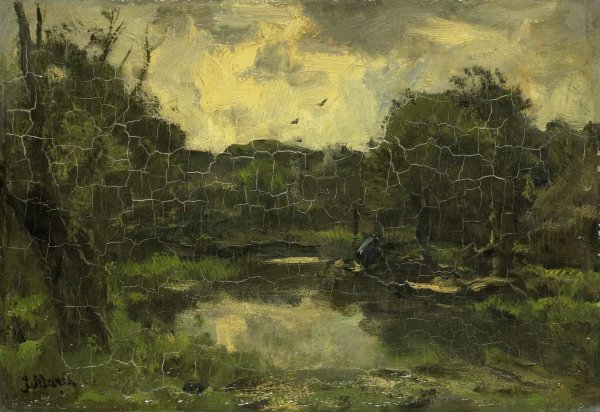 Main Product Photo of Landschap met schuit  Painting by Jacob Maris