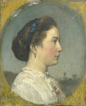Portrait of Catharina Hendrika Horn, the Artist's Wife by Jacob Maris Oil Painting