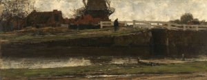 The Truncated Windmill by Jacob Maris Oil Painting