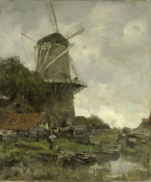 The Windmill by Jacob Maris Oil Painting
