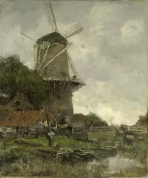 The Windmill by Jacob Maris Oil Painting