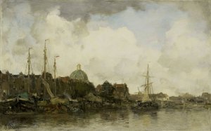 Townscape with a Domed Church by Jacob Maris Oil Painting