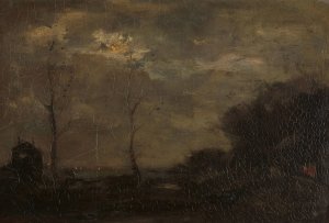 Vaart bij maanlicht by Jacob Maris Oil Painting