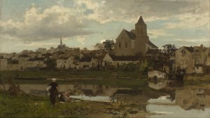 View at Montigny-sur-Loing by Jacob Maris Oil Painting