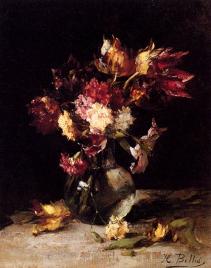 Still Life of Tulips and Carnations in a Vase Oil painting by Jacob More