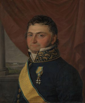 Portrait of Cabinet Minister Nicolay Johan Lohmann Krog by Jacob Munch Oil Painting