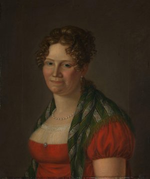 Portrait of Gesina orbech Ring by Jacob Munch Oil Painting