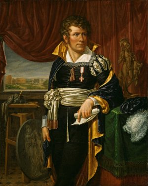 Portrait of the Sculptor Bertel Thorvaldsen by Jacob Munch Oil Painting