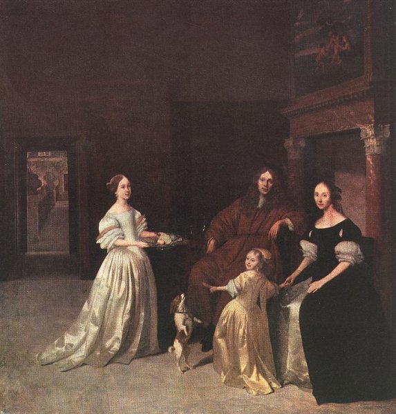 Main Product Photo of A Family Group Painting by Jacob Ochtervelt