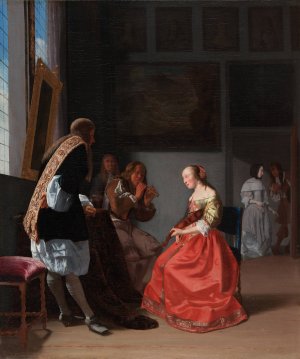 A Musical Company by Jacob Ochtervelt Oil Painting