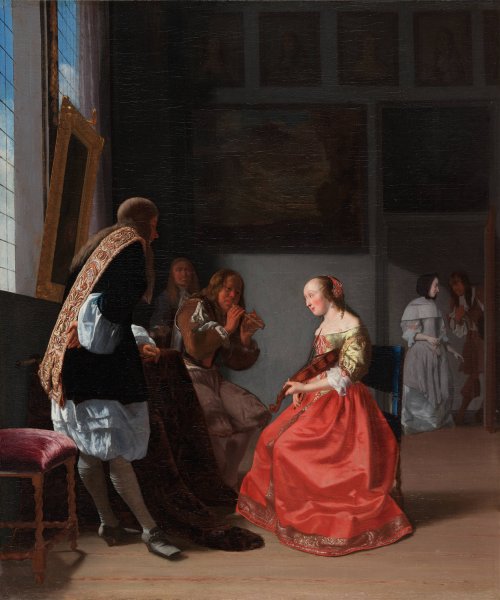 A Musical Company  by Jacob Ochtervelt - Hand-Painted Oil Painting Reproduction