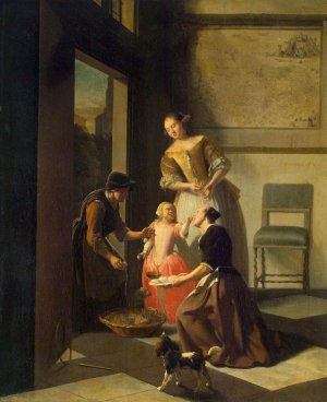 Buying Grapes by Jacob Ochtervelt Oil Painting