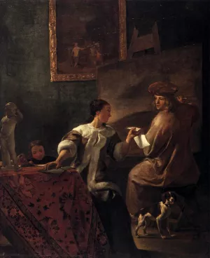 The Drawing Lesson Oil painting by Jacob Ochtervelt