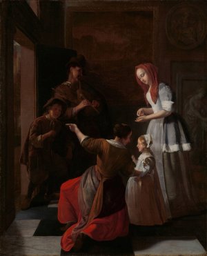The Players by Jacob Ochtervelt Oil Painting