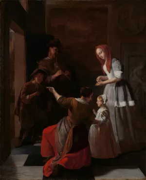 The Players by Jacob Ochtervelt Oil Painting