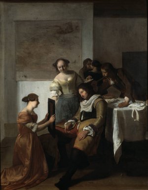 The Sleeping Officer by Jacob Ochtervelt Oil Painting