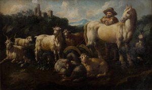 Shepherd with Animals by Jacob Roo Oil Painting
