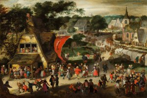 Fair on St Sebastian's Day by Jacob Savery The Elder Oil Painting