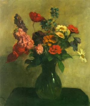 Mixed Summer Flowers by Jacob Simon Hendrik Kever Oil Painting